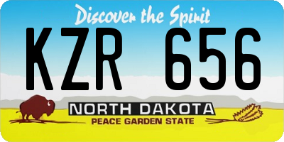 ND license plate KZR656