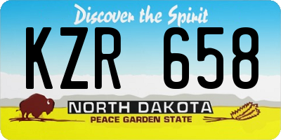 ND license plate KZR658