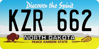 ND license plate KZR662