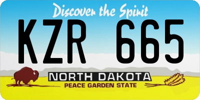 ND license plate KZR665