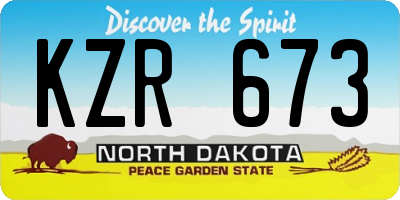 ND license plate KZR673
