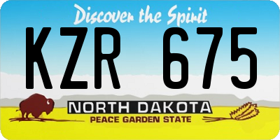 ND license plate KZR675