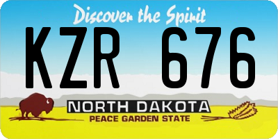 ND license plate KZR676