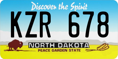 ND license plate KZR678