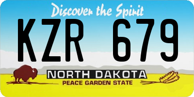 ND license plate KZR679