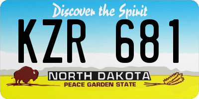 ND license plate KZR681