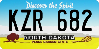 ND license plate KZR682