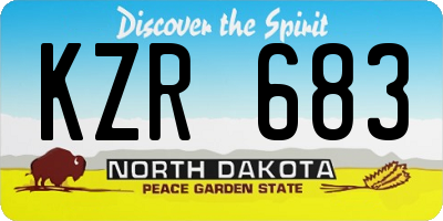 ND license plate KZR683