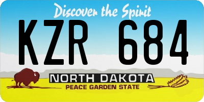 ND license plate KZR684