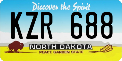 ND license plate KZR688