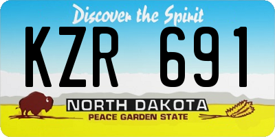 ND license plate KZR691