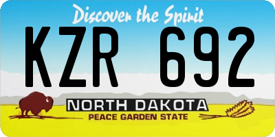 ND license plate KZR692