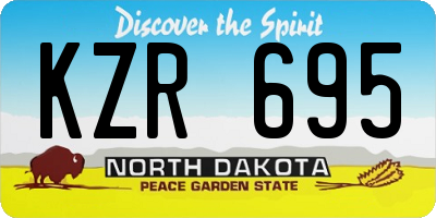 ND license plate KZR695