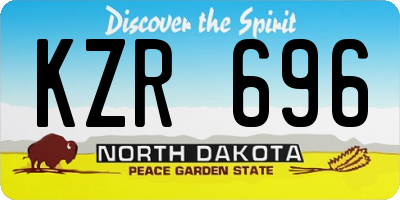 ND license plate KZR696