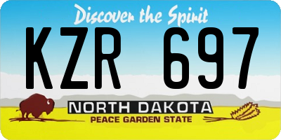 ND license plate KZR697