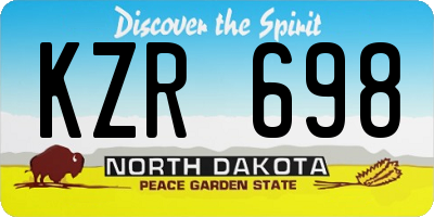 ND license plate KZR698