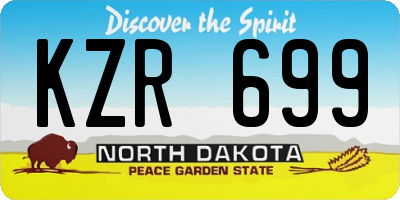ND license plate KZR699