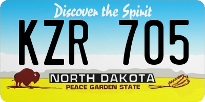 ND license plate KZR705