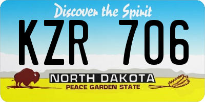 ND license plate KZR706