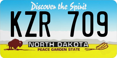 ND license plate KZR709