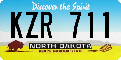 ND license plate KZR711