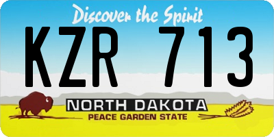 ND license plate KZR713
