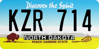 ND license plate KZR714