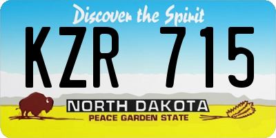 ND license plate KZR715