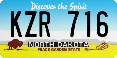 ND license plate KZR716