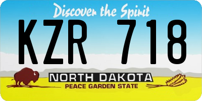 ND license plate KZR718