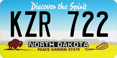 ND license plate KZR722
