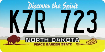ND license plate KZR723