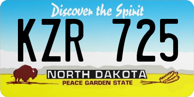 ND license plate KZR725