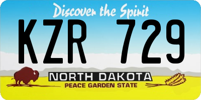 ND license plate KZR729