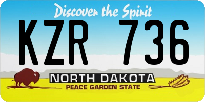 ND license plate KZR736