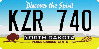 ND license plate KZR740