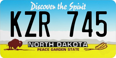 ND license plate KZR745