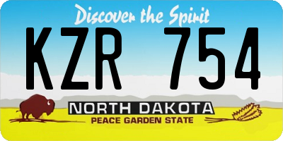 ND license plate KZR754