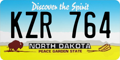 ND license plate KZR764