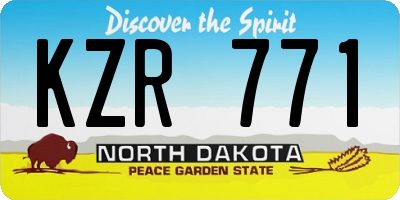 ND license plate KZR771