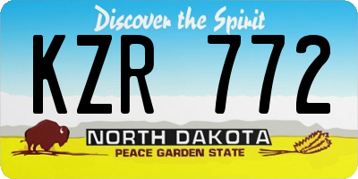 ND license plate KZR772