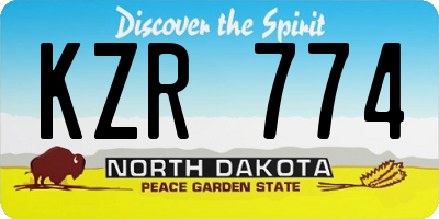 ND license plate KZR774