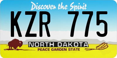 ND license plate KZR775