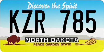 ND license plate KZR785