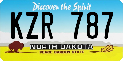 ND license plate KZR787