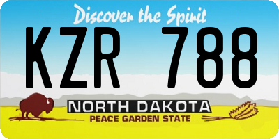 ND license plate KZR788