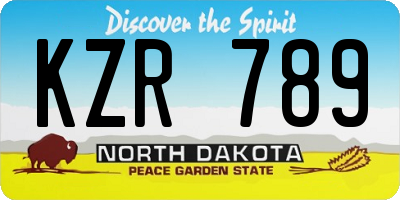 ND license plate KZR789