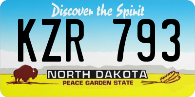 ND license plate KZR793