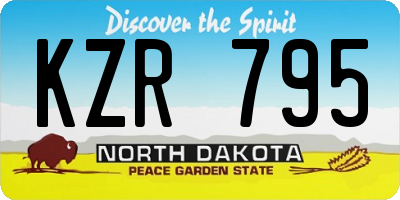 ND license plate KZR795