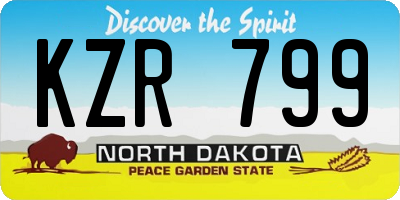 ND license plate KZR799
